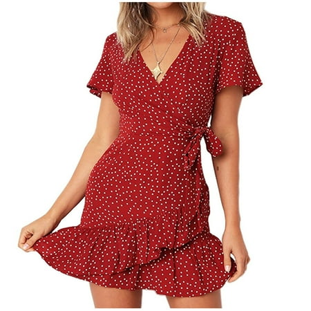Dresses for Women 2022 Valentines Dress for Women Fashion Women Chiffon Ruffle Short Sleeve Printed Bandage Casual V-Neck Dress Summer Dresses Womens Dress Pants Summer Savings Red 2XL
Dresses for Women 2022 Valentines Dress for Women Fashion Women Chiffon Ruffle Short Sleeve Printed Bandage Casual V-Neck Dress Summer Dresses Womens Dress Pants Summer Savings Red 2XL