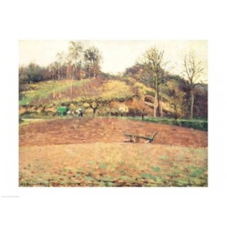 Posterazzi BALXIR47957LARGE Ploughland 1874 Poster Print by Camille Pissarro - 36 x 24 in. - Large