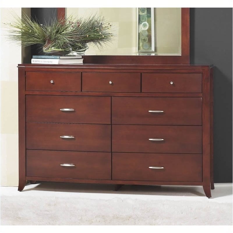 Buy Bowery Hill Drawer Double Dresser In Cinnamon Online At Lowest