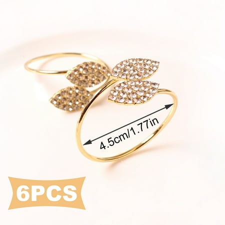MATHOWAL 6pc Wedding Napkin Ring Table Decoration Party Rhinestone Napkin Wedding Napkin Holder Rings Hotel Buckles Banquet Leaves Shape
MATHOWAL 6pc Wedding Napkin Ring Table Decoration Party Rhinestone Napkin Wedding Napkin Holder Rings Hotel Buckles Banquet Leaves Shape