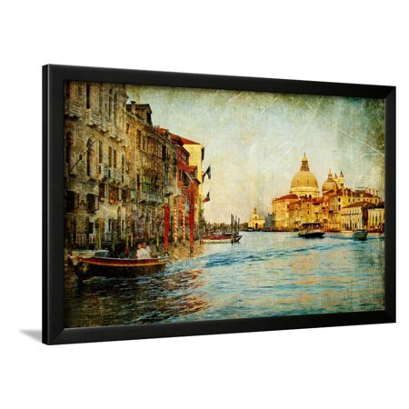 Grand Channel -Venice - Artwork In Painting Style Framed Print Wall Art By Maugli-l