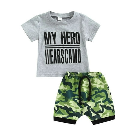 LAPAKIDS Toddler Baby Boy Outfits Clothes Tops T-Shirt + Camo Print Shorts Summer Clothes Set 9-12 Months
LAPAKIDS Toddler Baby Boy Outfits Clothes Tops T-Shirt + Camo Print Shorts Summer Clothes Set 9-12 Months