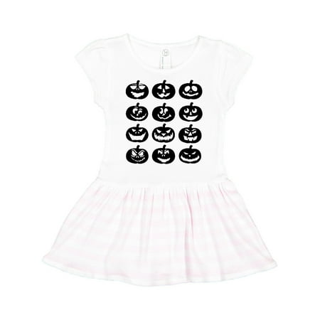 Inktastic Halloween Pumpkin Faces in Black Gift Toddler Girl Dress