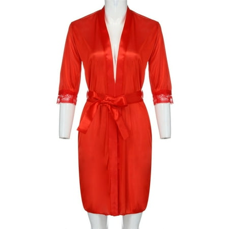 Pajamas for Women Women Ladies Sexy Lace Silk Underwear Lingerie Sleepwear Nightdress Robe Dress Red One Size
Pajamas for Women Women Ladies Sexy Lace Silk Underwear Lingerie Sleepwear Nightdress Robe Dress Red One Size
