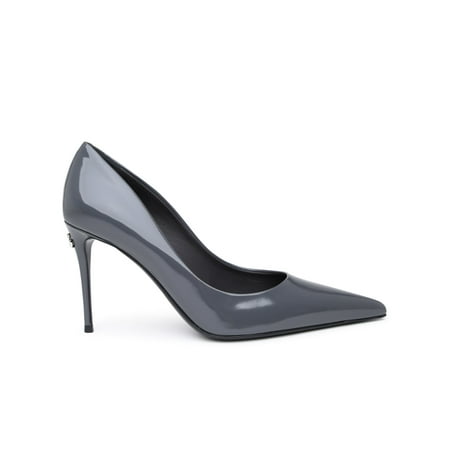 Dolce & Gabbana Woman Gray Shiny Leather Pumps