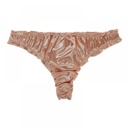 Greyghost 1Pc Women s Satin Thong Panties Low-Waist Ruffle Milk Silk G-string Panties Frilly Thongs Underwear Ladies Underpants Beige XL
Greyghost 1Pc Women s Satin Thong Panties Low-Waist Ruffle Milk Silk G-string Panties Frilly Thongs Underwear Ladies Underpants Beige XL