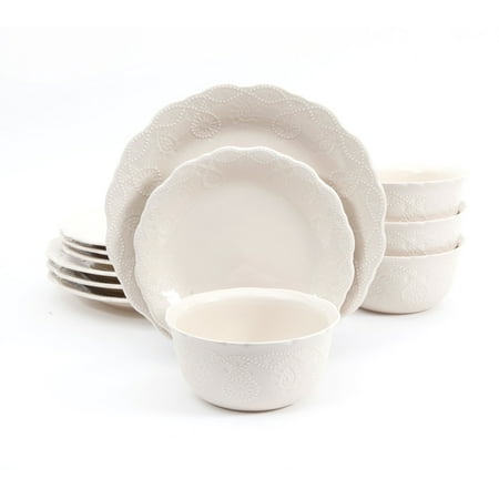 

The Pioneer Woman Cowgirl Lace 12-Piece Dinnerware Set Linen