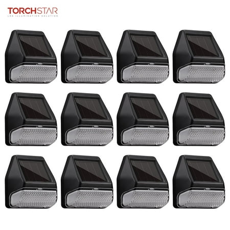 TORCHSTAR 12 Pack Dusk-to-Dawn LED Solar Fence Lights for Patio Backyard 4000K Cool White Black
TORCHSTAR 12 Pack Dusk-to-Dawn LED Solar Fence Lights for Patio Backyard 4000K Cool White Black