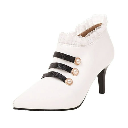 Pimfylm Pearl Heels Womens Low Kitten Heel Dress Shoes Pointed Toe Slip on Ankle Strap Cutout Elegant Party Wedding Pumps White 7.5
Pimfylm Pearl Heels Womens Low Kitten Heel Dress Shoes Pointed Toe Slip on Ankle Strap Cutout Elegant Party Wedding Pumps White 7.5