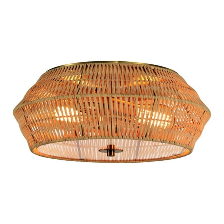 C Cattleya 2-Lights Incandescent Natural Rattan Shade with Antique Brass Finish Flush Mount Ceiling Light Fixture
C Cattleya 2-Lights Incandescent Natural Rattan Shade with Antique Brass Finish Flush Mount Ceiling Light Fixture