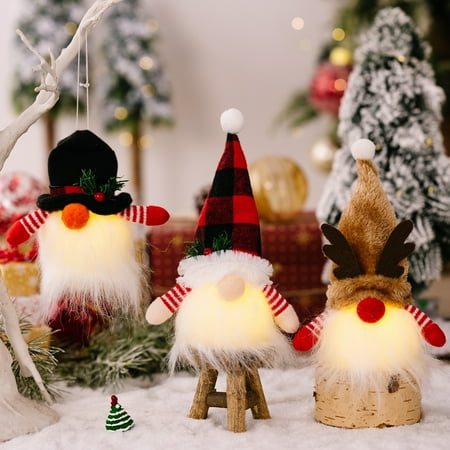 Chicmine Glowing Faceless Doll Mini Decorative Luminous Xmas Tree Decoration Cloth Gnome Pendant with Lights for Christmas
Chicmine Glowing Faceless Doll Mini Decorative Luminous Xmas Tree Decoration Cloth Gnome Pendant with Lights for Christmas
