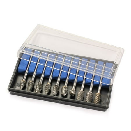 10 pcs Tungsten Steel Solid Carbide Burrs Rotary Files Diamond Burrs Set