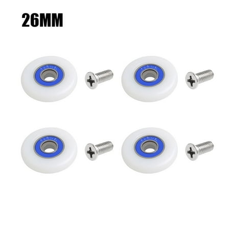 FANJIE 4Pcs Replacement Shower Door Roller Runner Wheels 26mm Wheel Diameter