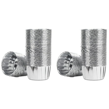 100Pcs Aluminum Foil Cupcake Cups Disposable Muffin Liners Baking Cups Aluminum Cupcake Tip Pan Silver
