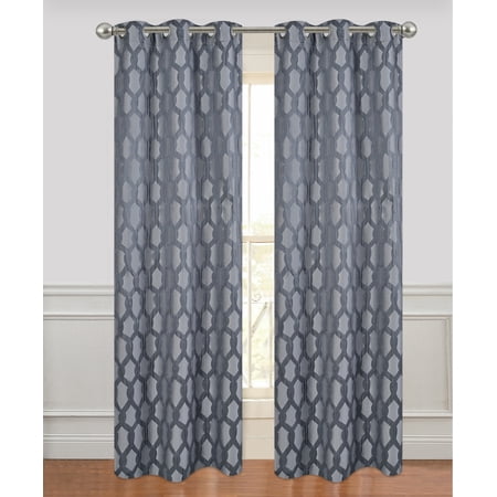 Dainty Home Interlock Room Darkening Grommet Window Curtain Panel Pair
