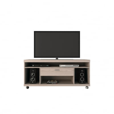 Manhattan Comfort 4-Shelf, 1 Drawer Ansonia TV Stand in Nature White/ Pro Tou.