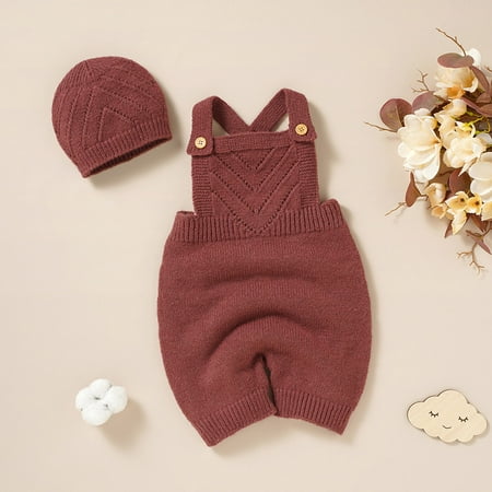 Hunpta Newborn Infant Baby Knit Romper Cotton Sleeveless Boy Girl Sweater Clothes Solid Jumpsuit 1 Piece Outfits With Hat Caps Set
Hunpta Newborn Infant Baby Knit Romper Cotton Sleeveless Boy Girl Sweater Clothes Solid Jumpsuit 1 Piece Outfits With Hat Caps Set