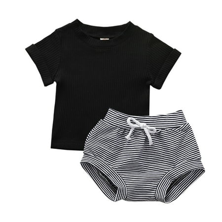 Toddler Boys Sleeve Solid Outfits T-shirt Girls Tops+Striped Shorts Baby Short Girls Outfits&Set
Toddler Boys Sleeve Solid Outfits T-shirt Girls Tops+Striped Shorts Baby Short Girls Outfits&Set