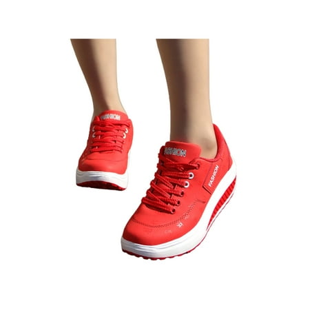 Fangasis Womens Wedge Shoes Lace Up Walking Shoe Platform Sneakers Women Trainers Outdoor Non-Slip Round Toe Fashion Sneaker Red 7
Fangasis Womens Wedge Shoes Lace Up Walking Shoe Platform Sneakers Women Trainers Outdoor Non-Slip Round Toe Fashion Sneaker Red 7
