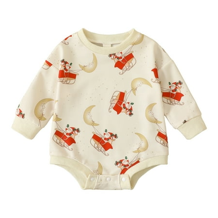 CenturyX Kids Baby Girls Boys Christmas Romper Santa Sled Moon Print Long Sleeve Jumpsuits Autumn Clothes 0-3 Months
CenturyX Kids Baby Girls Boys Christmas Romper Santa Sled Moon Print Long Sleeve Jumpsuits Autumn Clothes 0-3 Months