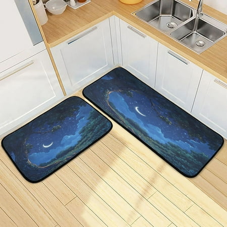 Kitchen Rug Set 2 Pieces Non Slip Kitchen Mat for Kitchen Home Floor Sink 47 x19 +27 x19 Starry Sky Moonlight
Kitchen Rug Set 2 Pieces Non Slip Kitchen Mat for Kitchen Home Floor Sink 47 x19 +27 x19 Starry Sky Moonlight