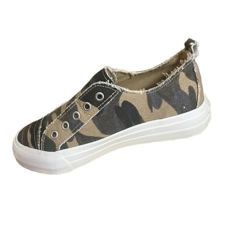 Gypsy Jazz Womens Adalyn Canvas Slip On Fashion Sneaker (Camo 7.5)