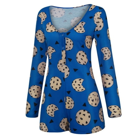 Douhoow Women Bodysuit Long Sleeve Deep V Neck Bodycon Leotard Short Pajamas Summer Sleepwear