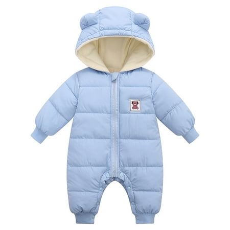 Wrcnote Newborn One Piece Long Sleeve Down Romper Loose Winter Hooded Neck Fleece Jumpsuits Buttons Bodysuit Light Blue 90cm
Wrcnote Newborn One Piece Long Sleeve Down Romper Loose Winter Hooded Neck Fleece Jumpsuits Buttons Bodysuit Light Blue 90cm