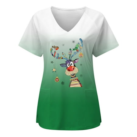 Christmas Shirts for Women Scrub Tops Loose-Fit Workwear Short Sleeve V-Neck Graphic Tees Casual Blouses Cute Tops with Pockets
Christmas Shirts for Women Scrub Tops Loose-Fit Workwear Short Sleeve V-Neck Graphic Tees Casual Blouses Cute Tops with Pockets