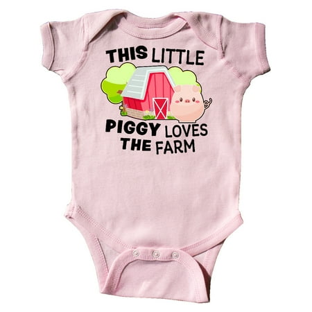 Inktastic This Little Piggy Loves The Farm Gift Baby Boy or Baby Girl Bodysuit
