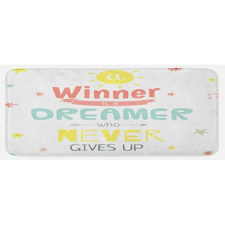 Saying Kitchen Mat Positive Words on a Poster with Colorful Letters and Stars Plush Decorative Kitchen Mat with Non Slip Backing 47 X 19 Multicolor by Ambesonne 
Saying Kitchen Mat Positive Words on a Poster with Colorful Letters and Stars Plush Decorative Kitchen Mat with Non Slip Backing 47 X 19 Multicolor by Ambesonne