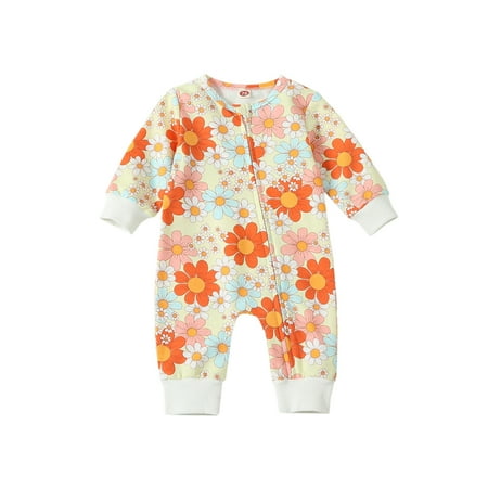 Baby Fall Jumpsuit Cute Long Sleeve Round Neck Floral Print Romper Zipper Pajamas 0-18 Months
Baby Fall Jumpsuit Cute Long Sleeve Round Neck Floral Print Romper Zipper Pajamas 0-18 Months