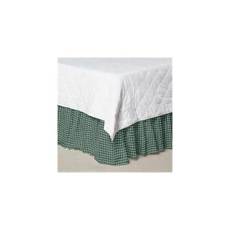 Patch Magic DRKW190A Green and White Gingham Checks, Fabric Dust Ruffle King 78 x 80 inch