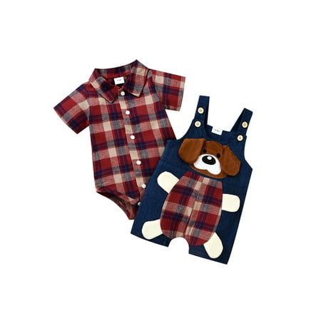 Calsunbaby Newborn Baby Infant Boy Plaid Printed Crotch Snap Romper Matching Puppy Overall Jumpsuit Outfits Red 9-12 Months
Calsunbaby Newborn Baby Infant Boy Plaid Printed Crotch Snap Romper Matching Puppy Overall Jumpsuit Outfits Red 9-12 Months
