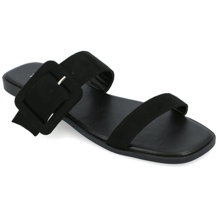 Journee Collection Womens Kerris Tru Comfort Foam Multi Strap Slip On Sandals