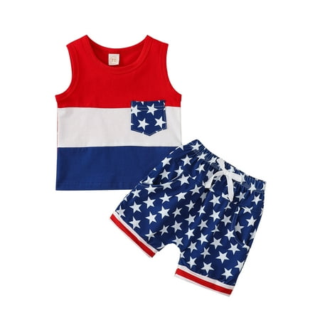 Infant Baby Boy Clothes 4th of July Outfits Contrast Color Sleeveless Tank Tops Shorts Set Independence Day
Infant Baby Boy Clothes 4th of July Outfits Contrast Color Sleeveless Tank Tops Shorts Set Independence Day