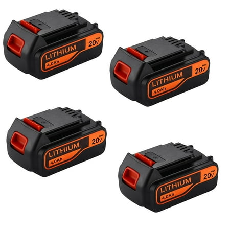 4Pack 20V 4.0Ah Li-ion Battery for Black&Decker LBXR20 LB20 LBX20 LBX4020
