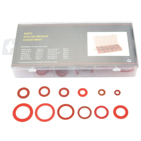Durable Washer Flat Washer Assorted With Plastic Box For Nuts Red For Industry