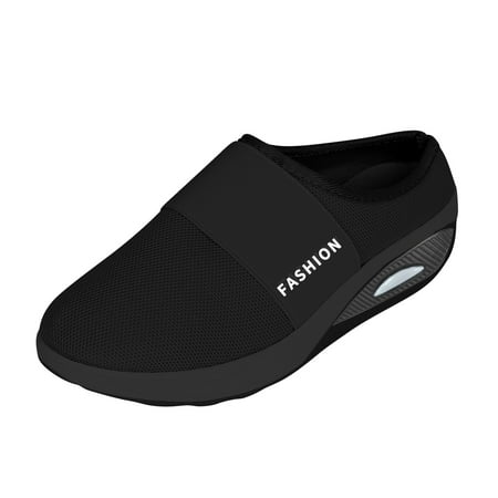 New Style Daily Fashion Casual Baotou Mesh Round Head Women s Wedge Slippers