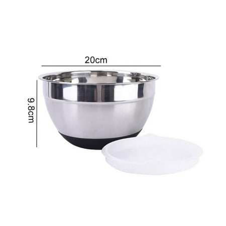 Silicone Stainless Steel Mixing Bowl with Lid Non-Slip Bottom Kitchen Utensil Bowl for Salad Bread Pie Cake Bowl
Silicone Stainless Steel Mixing Bowl with Lid Non-Slip Bottom Kitchen Utensil Bowl for Salad Bread Pie Cake Bowl