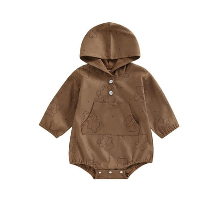 Baby Girls Boys Sweatshirt Romper Bear Print Hooded Long Sleeve Infant Hoodies Jumpsuits Spring Fall Casual Bodysuits
Baby Girls Boys Sweatshirt Romper Bear Print Hooded Long Sleeve Infant Hoodies Jumpsuits Spring Fall Casual Bodysuits