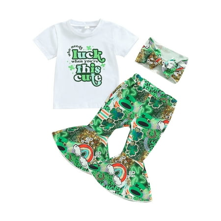 St.Patrick s Day Toddler Baby Girls Clothes Sets Short Sleeve T-shirt Clover Rainbow Flared Pant Headband Outfits
St.Patrick s Day Toddler Baby Girls Clothes Sets Short Sleeve T-shirt Clover Rainbow Flared Pant Headband Outfits