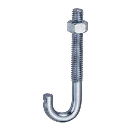 ProSource LR322 J-Bolt With Nut 3/8 By 5 Inch Zinc Plated Steel (Case of 10)