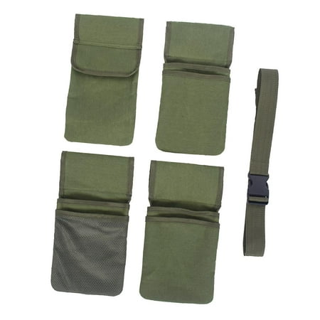 

Gardening Tool Waist Bag Belt Heavy Duty Canvas Tool Apron with 4 Pockets of Different Sizes and Depth