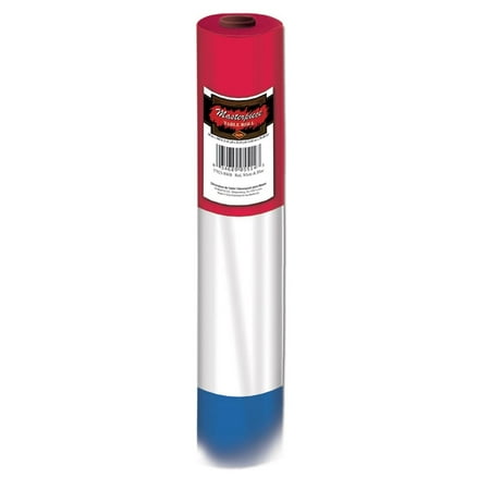 100' Red, White and Blue Patriotic Disposable Plastic Banquet Party Table Roll