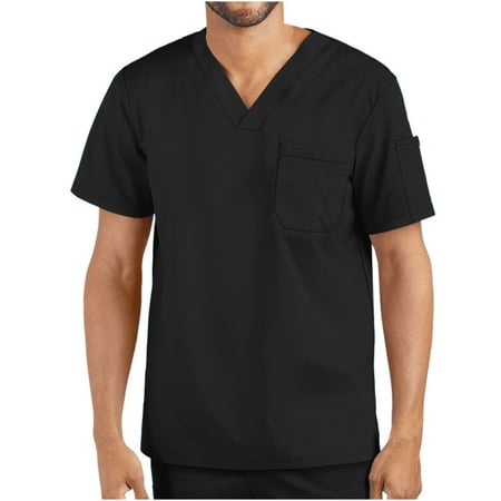 SUWHWEA Christmas Gift Scrub Tops Men Tops Short Sleeve V-neck Tops Working Solid Color With Pockets Blouse on Clearance
SUWHWEA Christmas Gift Scrub Tops Men Tops Short Sleeve V-neck Tops Working Solid Color With Pockets Blouse on Clearance