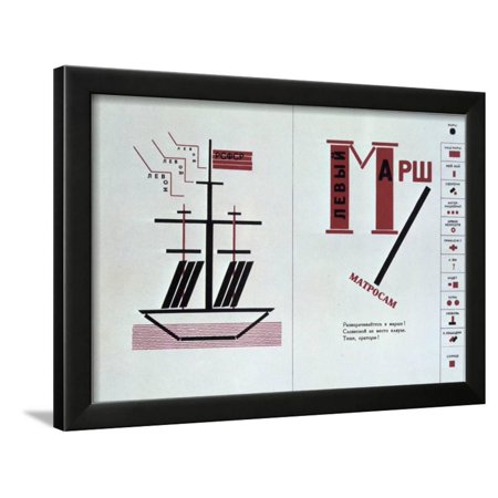 Boat Spread from 'For Reading Out Loud, a Collection of Poems, 1923 Framed Print Wall Art By Lazar Markovich Lissitzky