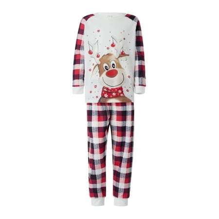 Liliz Christmas Family Pajamas with Cartoon Elk Plaid Print Crew Neck Ribbed Cuffs Holiday Clothing
Liliz Christmas Family Pajamas with Cartoon Elk Plaid Print Crew Neck Ribbed Cuffs Holiday Clothing