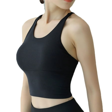 Strappy Pull-on Sports Bra With Cross Back Design Padded Yoga Tank Top Fitness Underwear For Women L Black
Strappy Pull-on Sports Bra With Cross Back Design Padded Yoga Tank Top Fitness Underwear For Women L Black