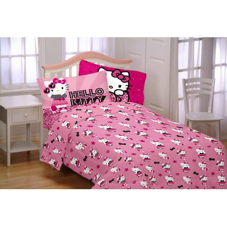 Hello Kitty 3-Piece Flannel Twin Sheet Set